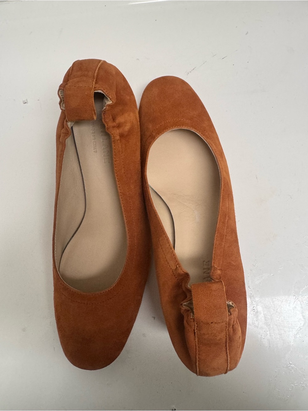 Everlane Cognac Suede Block Heel Pumps Made in Italy - Picture 16 of 16